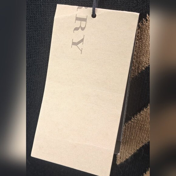 Burberry Brit Women's Sweater Wool Alpaca Striped Colorblock Camel Knight Small - Picture 12 of 16